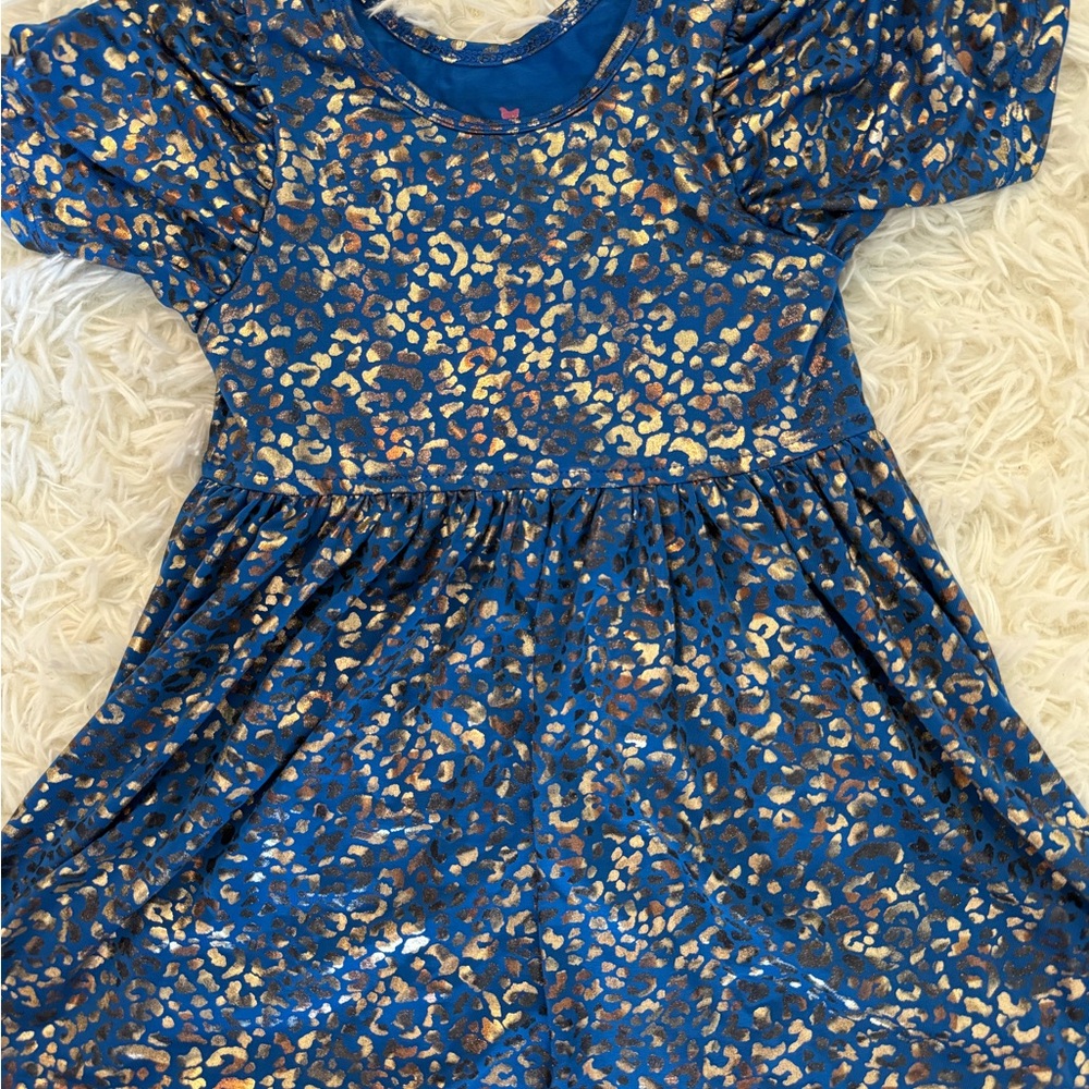 Pink Chicken lamie metallic dress